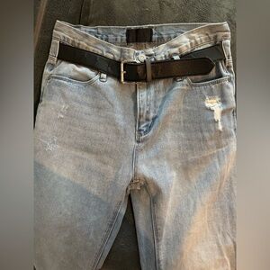 RTA Luxury Streetwear Brand Light Blue Distressed Jeans